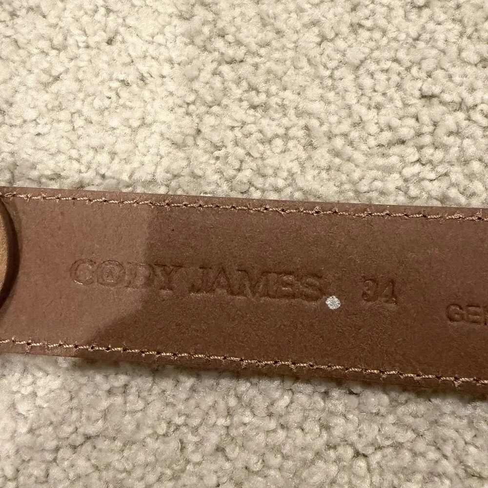 NWOT Cody James Men’s Rustler Suede Leather Belt W/ Buckle Tan Size 34 Western
